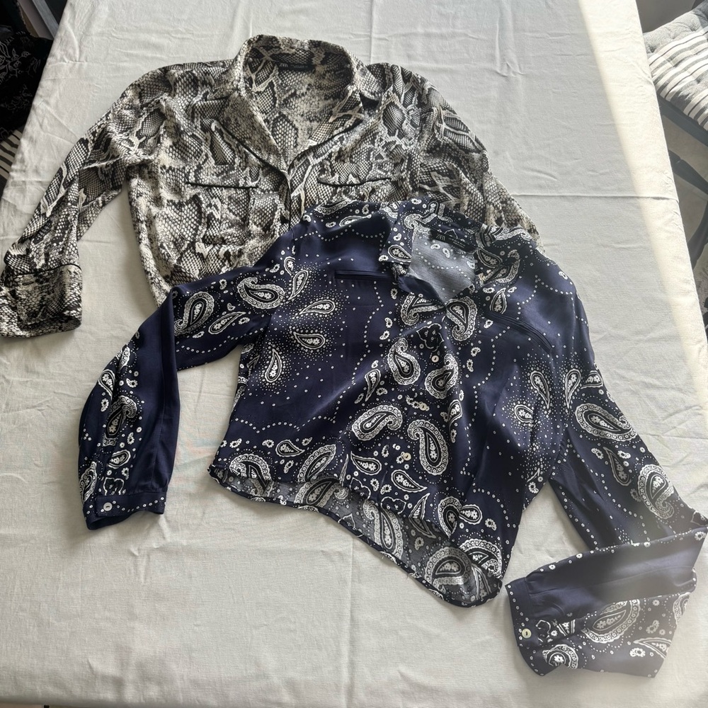 TWO Zara Satin shirts